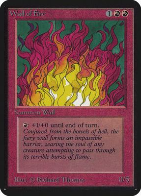 Wall of Fire card from Alpha Edition