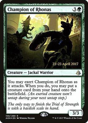 Champion of Rhonas card from Prerelease Cards