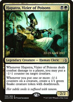 Hapatra, Vizier of Poisons card from Prerelease Cards