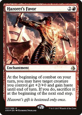 Hazoret's Favor card from Prerelease Cards