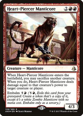 Heart-Piercer Manticore card from Prerelease Cards