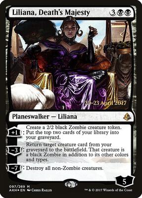 Liliana, Death's Majesty card from Prerelease Cards