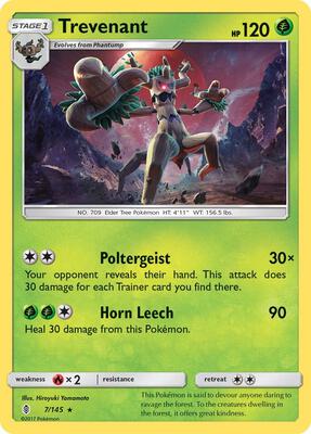 Trevenant card from SM - Guardians Rising