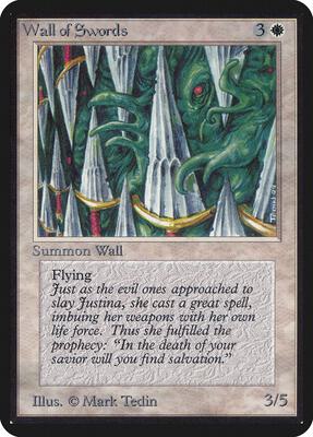Wall of Swords card from Alpha Edition