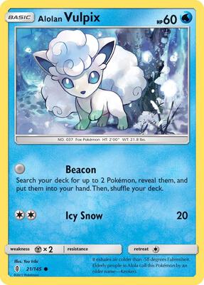 Alolan Vulpix card from SM - Guardians Rising