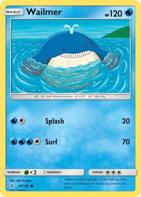 Wailmer card from SM - Guardians Rising