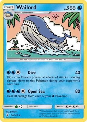 Wailord card from SM - Guardians Rising
