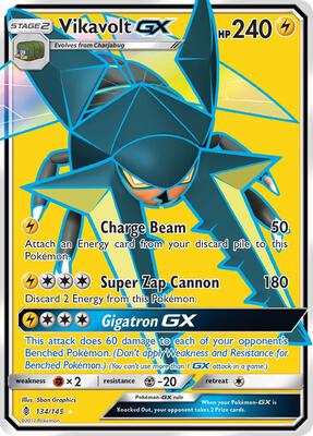 Vikavolt GX (Full Art) card from SM - Guardians Rising