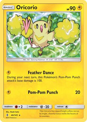 Oricorio (46) card from SM - Guardians Rising