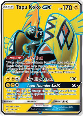 Tapu Koko GX (Full Art) card from SM - Guardians Rising