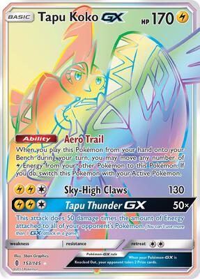 Tapu Koko GX (Secret) card from SM - Guardians Rising
