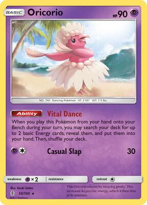 Oricorio (55) card from SM - Guardians Rising