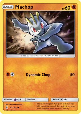 Machop (63) card from SM - Guardians Rising