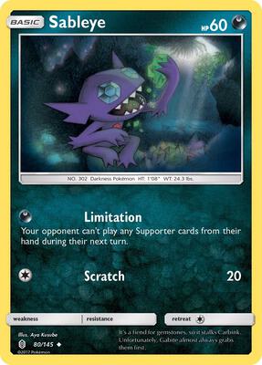 Sableye card from SM - Guardians Rising