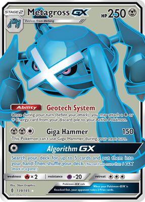 Metagross GX (Full Art) card from SM - Guardians Rising