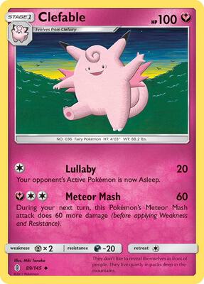 Clefable card from SM - Guardians Rising