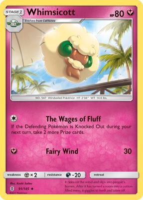Whimsicott card from SM - Guardians Rising