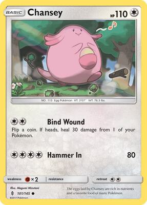 Chansey card from SM - Guardians Rising