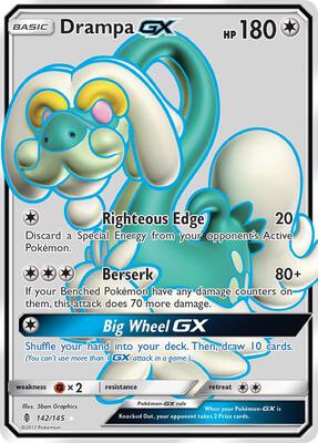 Drampa GX (Full Art) card from SM - Guardians Rising