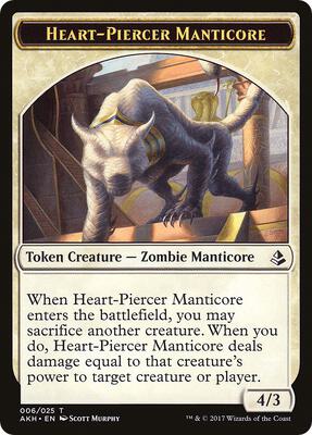 Heart-Piercer Manticore // Warrior Double-Sided Token card from Amonkhet