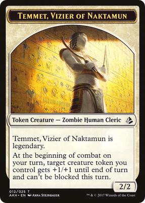 Temmet, Vizier of Naktamun // Zombie Double-Sided Token card from Amonkhet
