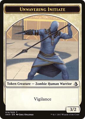 Unwavering Initiate // Wurm Double-Sided Token card from Amonkhet