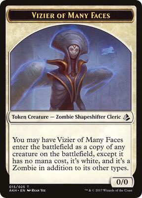 Vizier of Many Faces // Zombie Double-Sided Token card from Amonkhet