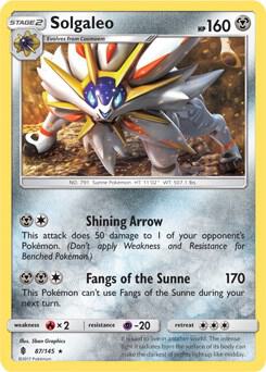Solgaleo - 87/145 (SM Guardians Rising) card from Deck Exclusives