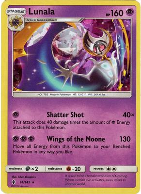 Lunala - 61/145 (Cracked Ice Holo) card from Deck Exclusives