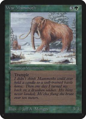 War Mammoth card from Alpha Edition