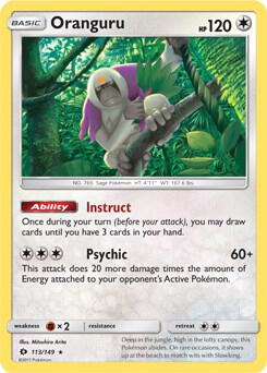Oranguru - 113/149 (SM Base Set) card from Deck Exclusives