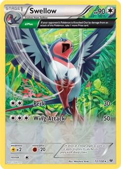 Swellow - 72/108 (XY Roaring Skies) card from Deck Exclusives