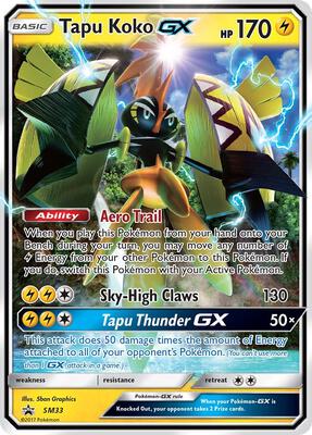 Tapu Koko GX - SM33 card from SM Promos