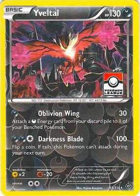 Yveltal - 65/114 (Pokemon League) card from League & Championship Cards