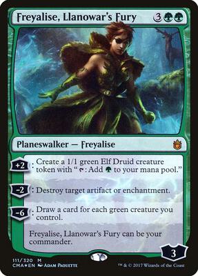 Freyalise, Llanowar's Fury card from Commander Anthology