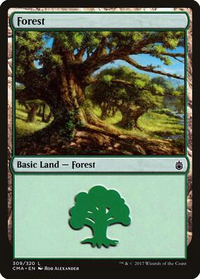 Forest (309) card from Commander Anthology