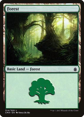 Forest (314) card from Commander Anthology