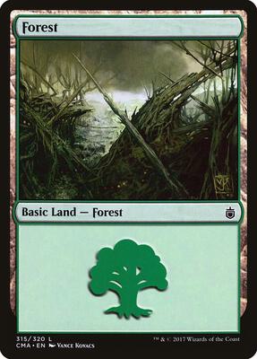 Forest (315) card from Commander Anthology
