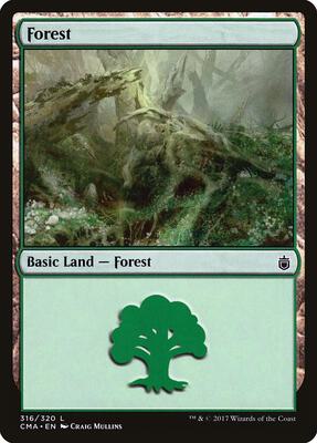 Forest (316) card from Commander Anthology