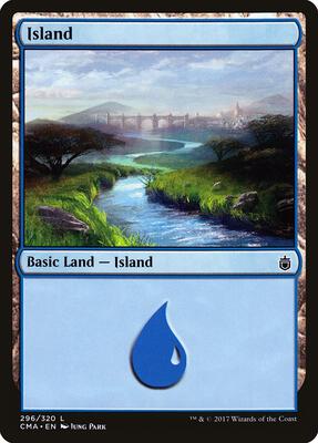 Island (296) card from Commander Anthology