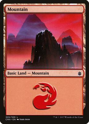 Mountain (305) card from Commander Anthology