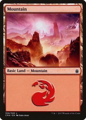 Mountain (306) card from Commander Anthology