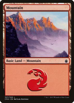 Mountain (307) card from Commander Anthology