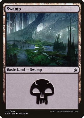 Swamp (302) card from Commander Anthology