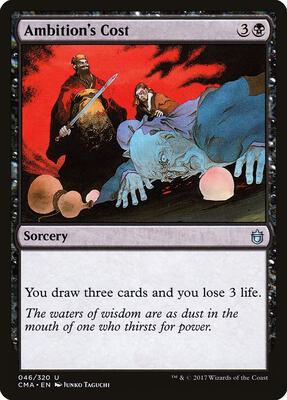Ambition's Cost card from Commander Anthology