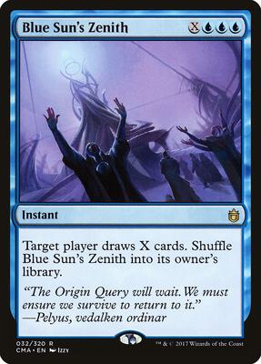 Blue Sun's Zenith card from Commander Anthology
