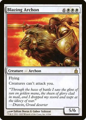 Blazing Archon card from Ravnica: City of Guilds