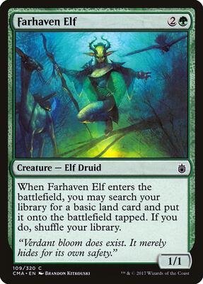 Farhaven Elf card from Commander Anthology