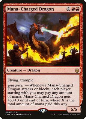 Mana-Charged Dragon card from Commander Anthology