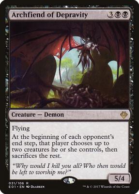 Archfiend of Depravity card from Archenemy: Nicol Bolas